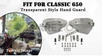 Fit For Royal Enfield Classic 650 Tinted Transparent Color Hand Guard   - SPAREZO